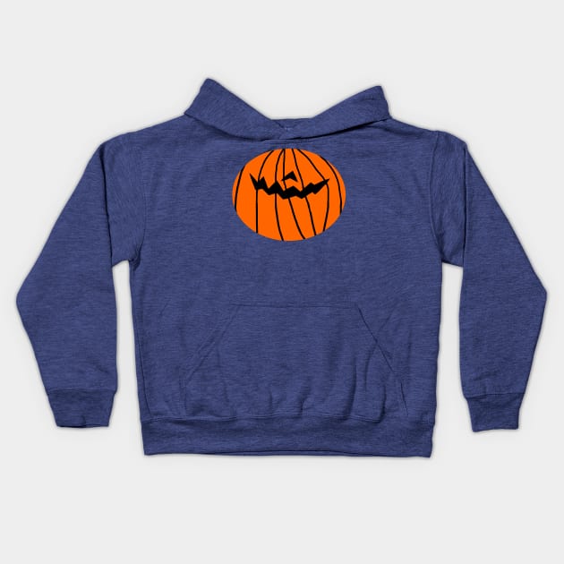 Pumpkin Face for a Halloween Horror Mask Kids Hoodie by ellenhenryart